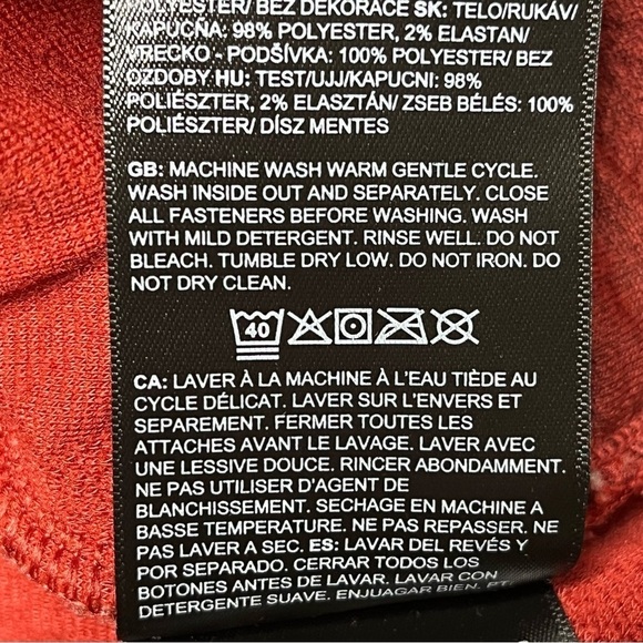 The North Face Womens Small Brick Red Textured Hoodie Activewear Pullover - Picture 14 of 15